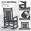 Outdoor HDPE Rocking Chairs Set of 2 - Oversized All-Weather Patio Rockers 350lb Capacity - Plastic Porch Rocking Chairs (Gray) - 4 of 4