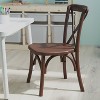 Merrick Lane Kid's Stackable Ash Wood Crossback Chair in a Mahogany Finish with Plastic Floor Glides - 3 of 4