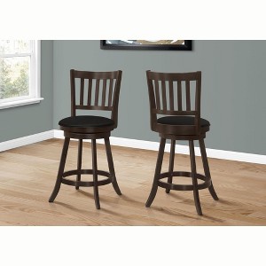 NicBex Set of 2  Bar Stools for Kitchen Island,Leather Counter Bar Stools with Wood legs,44 inch Bar Chairs for Dining Rooms,Kitchens Islands - 1 of 4