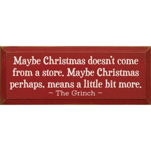 Slickblue Grinch Christmas Quote Wood Sign – Maybe Christmas Means More – Rustic Holiday Wall Decor 7x18, Color Options - 1 of 3
