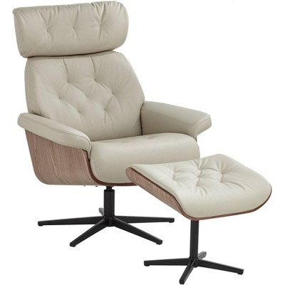 BenchMaster Melia Putty Adjustable Swivel Recliner and Ottoman