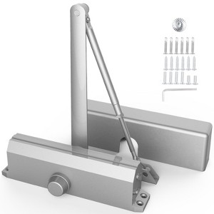 VEVOR Door Closer, Automatic Door Closer Commercial or Residential Use for Door Weights 330Lbs,Adjustable Size Hydraulic Buffer Door Closers, Silver - 1 of 4