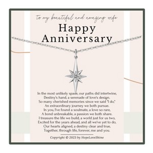 HOPE LOVE SHINE Wedding Anniversary Necklace – Sentimental Gift for Wife, Romantic Jewelry for Her Gold or Silver - 1 of 4