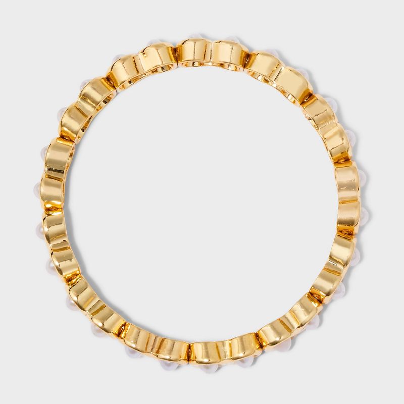 SUGARFIX by BaubleBar Pearl-Encrusted Stretch Bracelet - Gold, 3 of 5