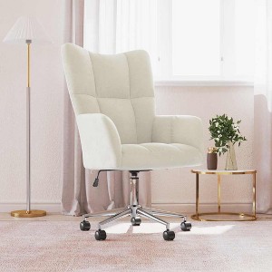 vidaXL Relaxing Chair Cream White Velvet - 1 of 4