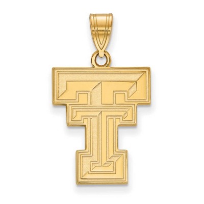 Black Bow Jewelry 14k Yellow Gold Texas Tech Red Raiders NCAA Large Pendant