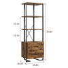GustoWave 4 Tier Bookshelf with Storage Drawers,70.9 Inch Tall Industrial Book Shelf with Open Display Shelves,4 Shelf Bookcase,Vintage - 2 of 4