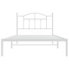 vidaXL White Metal Bed Frame with Headboard - Single Bed with Robust Steel Construction - 4 of 4