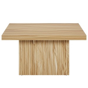 Resenkos Square Wooden Coffee Table, Modern Living Room Table, Light Brown Home Furniture, Stylish and Durable Table, Brown - 1 of 4