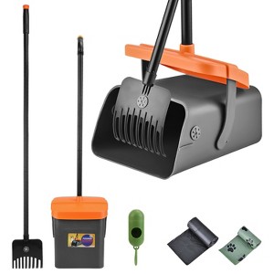 iMountek "Pooper Scooper Kit for Dogs – Heavy Duty Rake, Swiveling Bin, Extra Long Handle, 35 Waste Bags" Black - 1 of 4