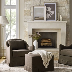 Box Pleat Upholstered Ottoman - Threshold™ designed with Studio McGee - 1 of 4