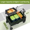 Foldable Utility Carts Wagon - 380LBS Capacity with All-Terrain Wheels, Drink Holders & Adjustable Handle for Camping/Shopping - 3 of 4