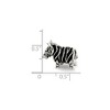 Black Bow Jewelry Sterling Silver Enameled Double Sided Zebra Bead Charm - 2 of 3