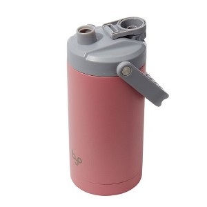 Byo 64 Oz Double Walled Insulated Stainless Steel Bottle (Pink), BPA-Free Leakproof Chug Lid, Durable Sweat-Proof Silicone Grip Handle - 1 of 2