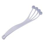 Unique Bargains Silicone Body Scrubber Massage Back Washer Body Shower with Long Handle Gray