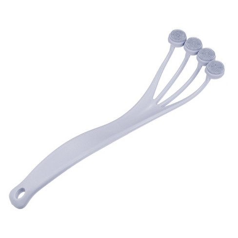Unique Bargains Silicone Body Scrubber Massage Back Washer Body Shower with Long Handle Gray - image 1 of 3