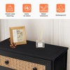 Pellebant 5 Drawers Rattan dressers for bedroom Storage Tower Tall Fabric Dresser Wood Top Wood Handles - 3 of 4