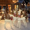 Hooseng 3 Pieces Reindeer Family Set, Christmas Lighted Deer 3, 4, 5ft, Xmas Decoration Set with 230 LED Lights, 12 Ground Stakes and 30 Zip Ties - 3 of 4