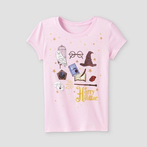 Lift Kracht top Girls' Harry Potter Icons Short Sleeve Shirt - Pink : Target