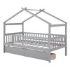 ?Vynxaria Twin Size House-Shaped Bed with Sky Roof & Storage Drawers - Fun & Functional - 4 of 4