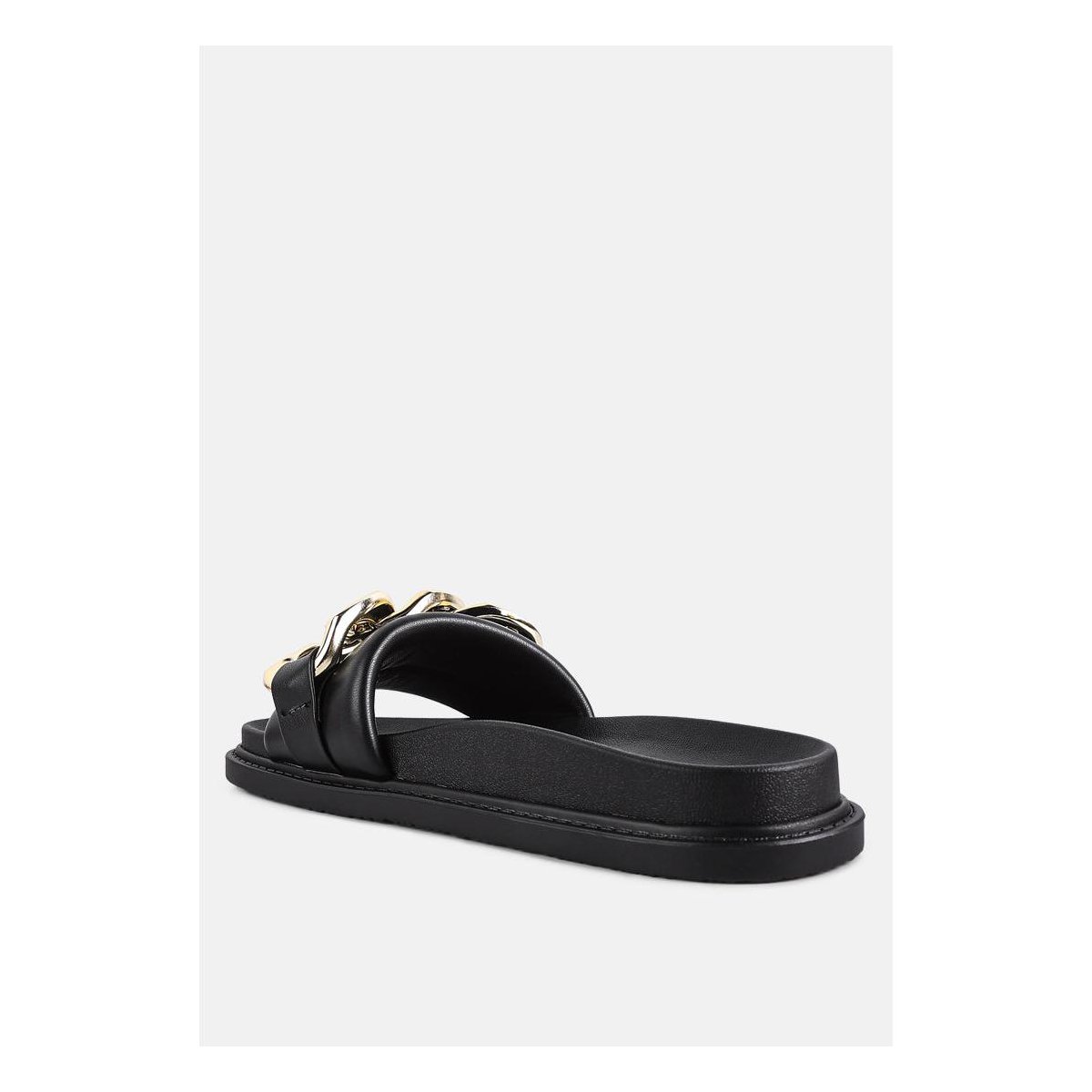 Обувь London Rag Womens Onyx Metal Chain Slider Flats 8 — фото 3