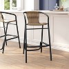 Flash Furniture Lila Commercial Grade Indoor-Outdoor PE Rattan Restaurant Barstool with Aluminum Frame and Footrest - 2 of 4