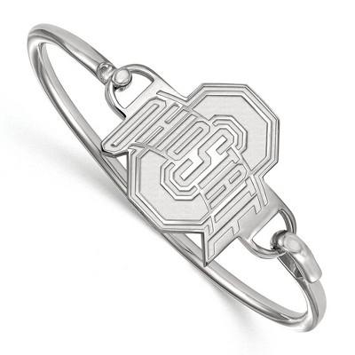 Black Bow Jewelry Sterling Silver Ohio State Buckeyes NCAA Bangle Bracelet 7 Inch