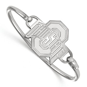 Black Bow Jewelry Sterling Silver Ohio State Buckeyes NCAA Bangle Bracelet 7 Inch - 1 of 3