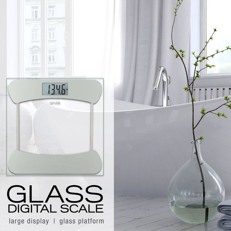 Digital Glass Scale with Stainless Steel Accents Clear - Taylor, 3 of 13