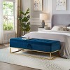 LOVMOR 64.5"Modern Velvet Storage Ottoman Bench,Nails Tufted Upholstered Storage Ottoman for Bedroom, Living Room, Entryway - 3 of 4