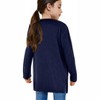 Clearlove Girls' Solid Color Knit Cardigan Long Sleeve Open Front Sweater with Pocket Cute Loose Fit Outerwear for Kids - 2 of 2