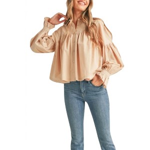 Women's Button Down Babydoll Top - &merci - 1 of 4
