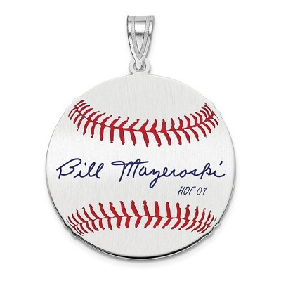 Black Bow Jewelry Sterling Silver Bill Mazeroski Signature MD Enamel Baseball Pendant