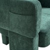 APRILSOUL Modern 3-Leg Chenille Accent Chair, Ergonomic Arms & Removable Pillow, Small Space Armchair, Single Sofa Chair, Gray/Dark Green - 4 of 4