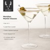 Viski Meridian Martini Glasses - Stemmed Fun Cocktail Glasses - Art Deco Ripple Gold Rimmed Crystal Glassware - 7.8oz Set of 2 - 2 of 4