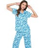 Casual Nights Women's Rayon Printed Short Sleeve Capri Pajama Set - 4 of 4