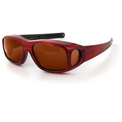 Polarized Designer Wear-Over Fitover Sunglasses by Calabria F-104 (Blue, Amber)