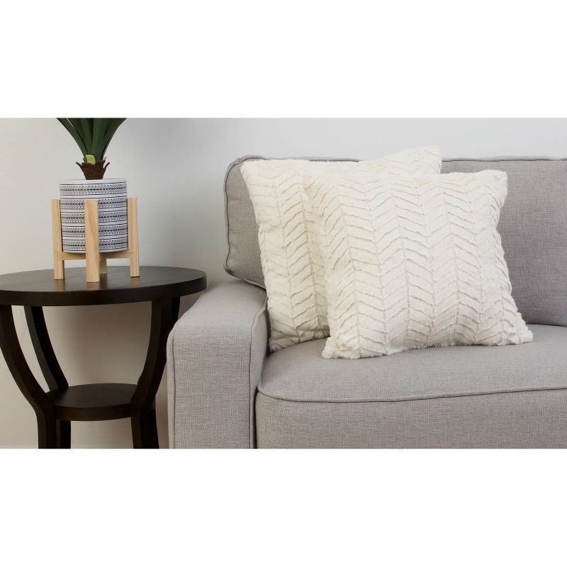 2pk Egret Aiden Chevron Throw Pillows and Throw Blanket White - Decor Therapy, 6 of 10