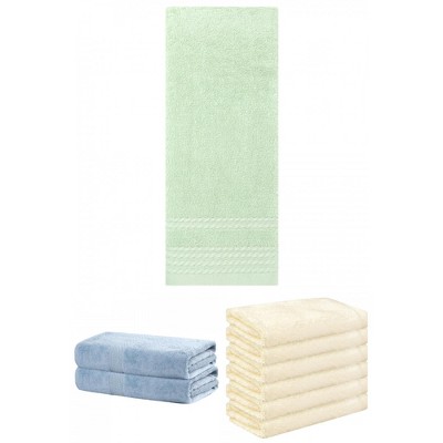 REGALWOVEN Striped Soft Absorbent Bathroom Cotton Towel Set 3 Pcs