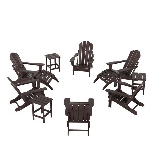 WestinTrends Malibu HDPE Outdoor Patio Folding Poly Adirondack Chair (12-Piece Set) - 1 of 4