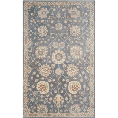 Grey/Ivory Hand-Tufted Wool Rectangular Area Rug, 5' x 8'