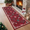 TackView Christmas Runner Rug, Santa Reindeer Holiday Accent Rug Non Slip Washable Xmas Carpet, for Kitchen Bedroom Nursery - 2 of 4
