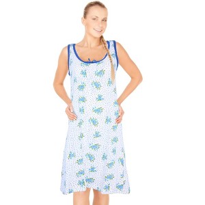 JEFFRICO Womens Sleeveless Nightgowns Sleepwear Soft Pajama Dress Nightshirts - 1 of 4