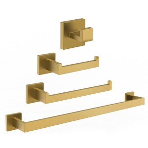YAWWALK 4-Piece Bath Hardware Set, Includes Towel Bars, Toilet Paper Holder, and Towel Hook - 1 of 4