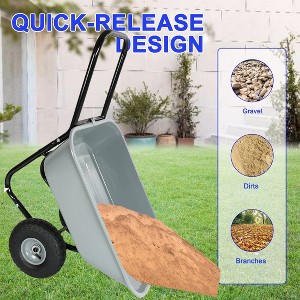 Vynxaria Two-Wheeled Garden Cart with 10-Inch Pneumatic Wheels & Non-Porous Design - 1 of 4