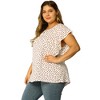 Agnes Orinda Women's Plus Size Summer Chiffon Floral Polka Dots Round Neck Blouses - 4 of 4