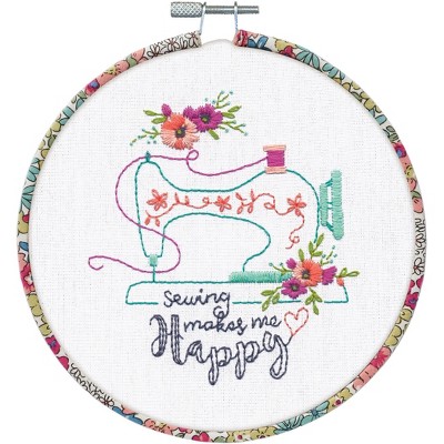 Dimensions Embroidery Kit 6" Round-Sew Happy