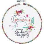 Dimensions Embroidery Kit 6" Round-Sew Happy
