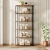 6-Tier Industrial Bookshelf, 71" Tall Narrow Bookcase w/ Iron Frames, Open Shelf for Living Room, Bedroom, Apartment - 3 of 4