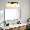 POWLIG 21.65-in 3-Light Matte Black Modern Dimmable Bathroom Transitional Vanity Light with Milky White Glass Shade - 3 of 4